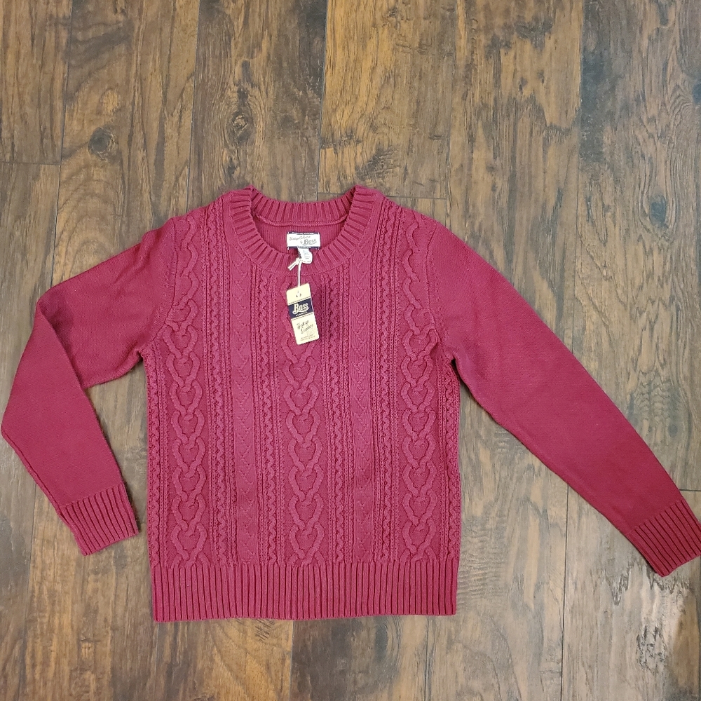 Heritage Collection by Bass NWT Cable-Knit Cotton Sweater Size L